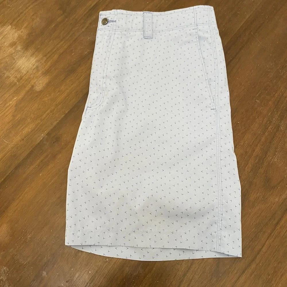 Callaway Mens Golf Shorts Blue Heathered Stretch Performance Flat Front Size 34
